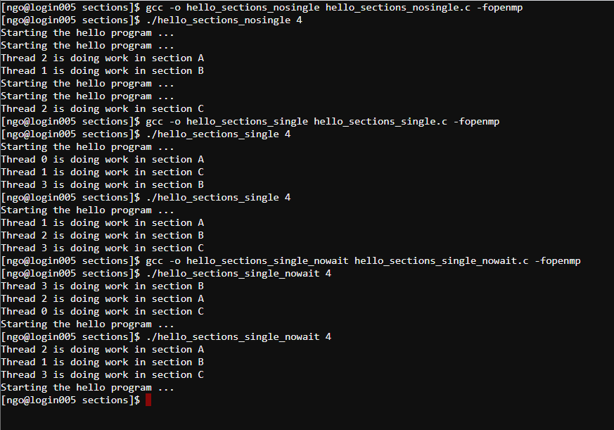 Compile and run singles