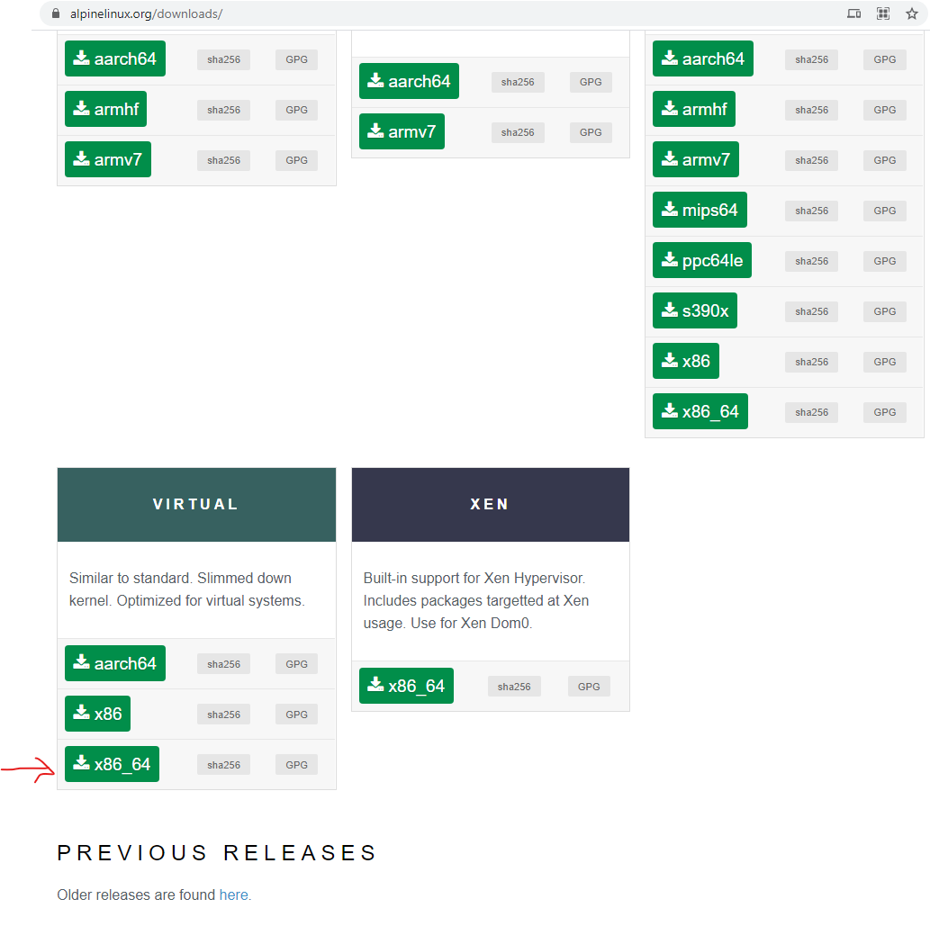 Select correct x86_64 download