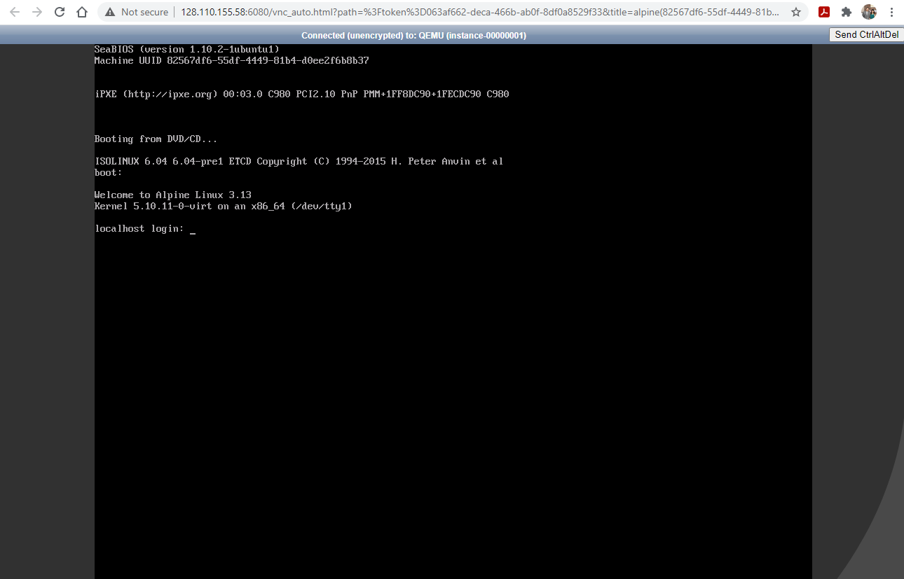 Login to the instance
