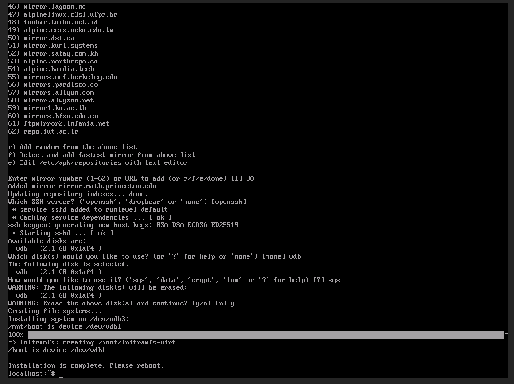 Finish setting up different options