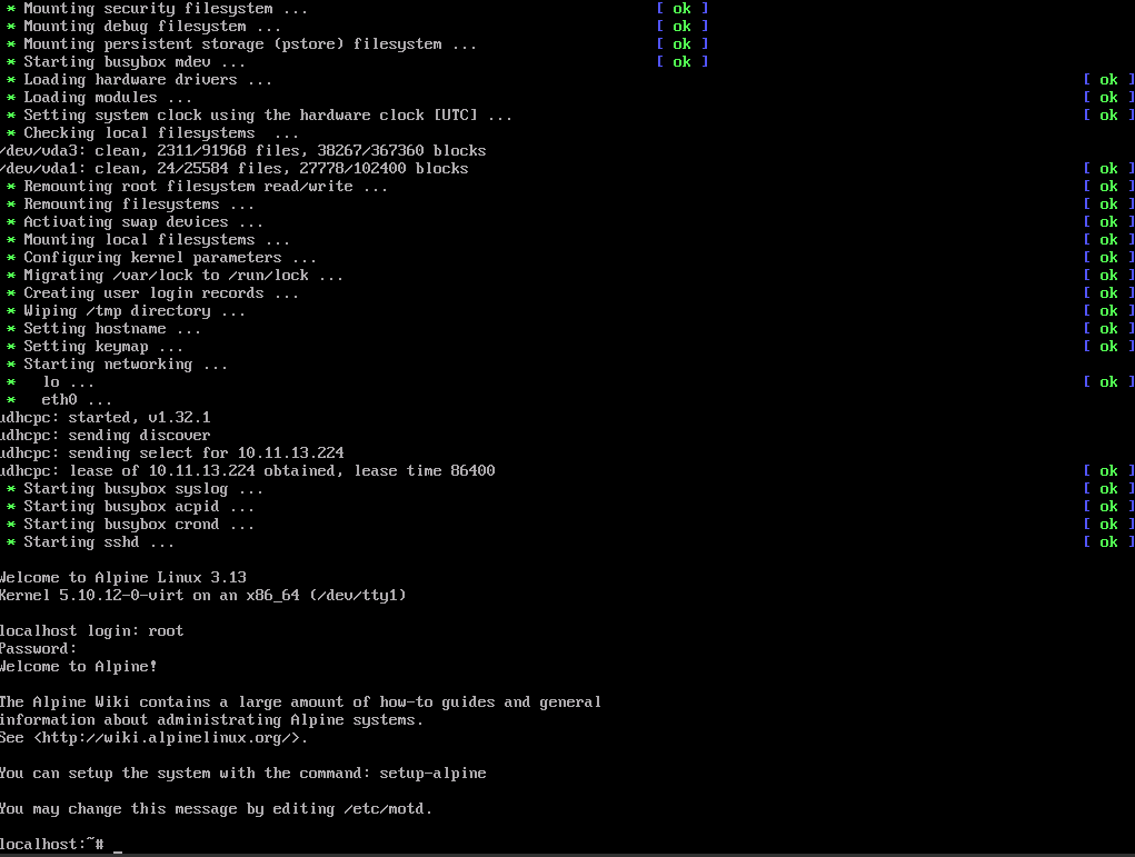 New launched instance with working image