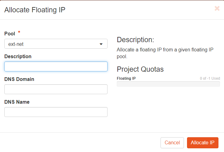 Associate public IP address with the running instance