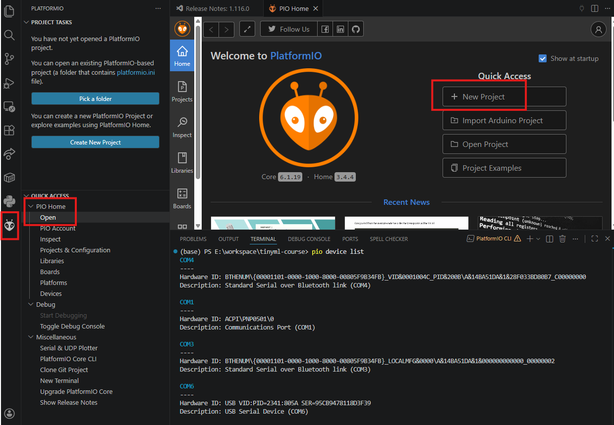 Red boxes showing icons to click